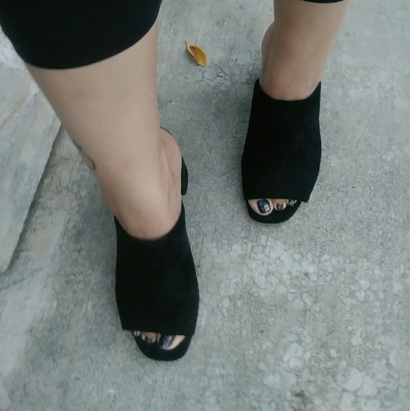 Size 10 Black Slip On Mule Block Heel - Picture 5 of 7